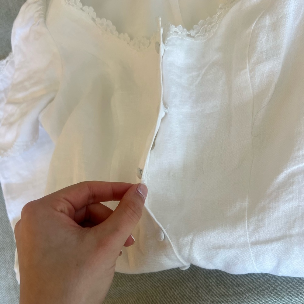 Reformation Anabella Linen Dress — White Size 2 - Picture 7 of 10